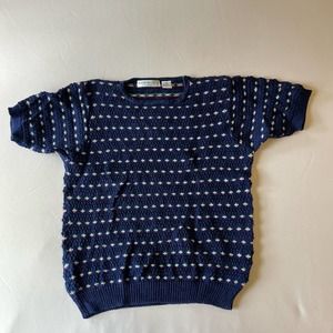 Vintage Northern Isles dark blue sweater short sleeve Navy Blue M